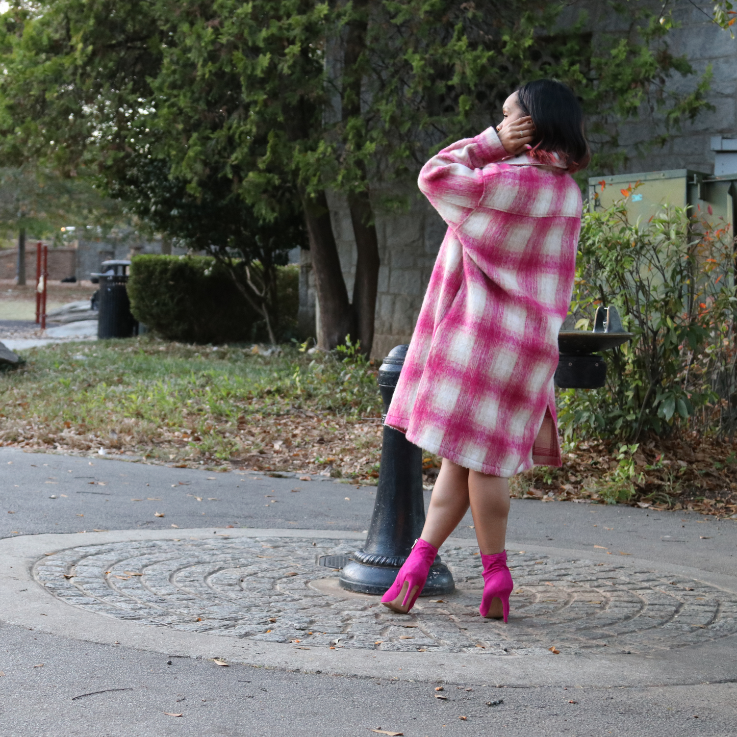 Pink Over Sized Maxi Flannel Shirt